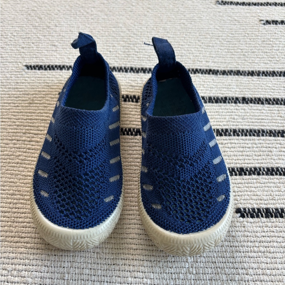 Kids Navy Blue Slip-On Sneakers